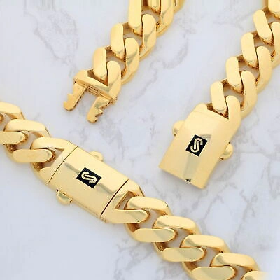 Pre-owned Nuragold 10k Yellow Gold Royal Monaco Miami Cuban Link 15mm Chain Mens Curb Necklace 22"