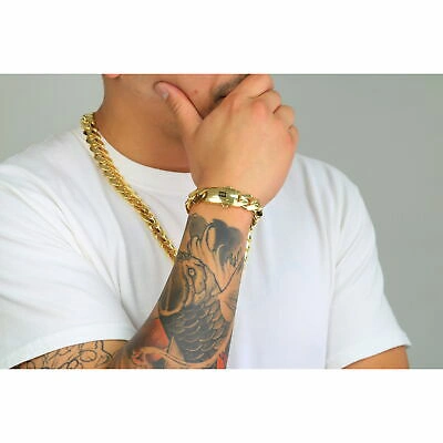 Pre-owned Nuragold 10k Yellow Gold Royal Monaco Miami Cuban Link 15mm Chain Mens Curb Necklace 22"