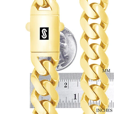 Pre-owned Nuragold 10k Yellow Gold Royal Monaco Miami Cuban Link 15mm Chain Mens Curb Necklace 22"