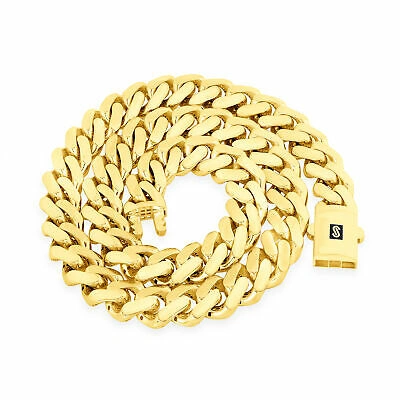 Pre-owned Nuragold 10k Yellow Gold Royal Monaco Miami Cuban Link 15mm Chain Mens Curb Necklace 22"