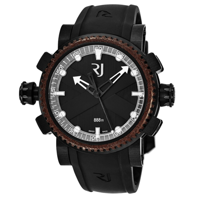 Pre-owned Rj-romain Jerome Romain Jerome Men's Octopus Black Dial Titanic Rusted Steel Rjtaudi.001.01