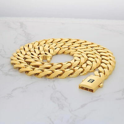 Pre-owned Nuragold 10k Yellow Gold Royal Monaco Miami Cuban Link 15mm Chain Mens Curb Necklace 22"