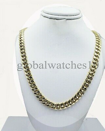 Pre-owned Globalwatches10 10k Yellow Gold Necklace 8mm 30" Miami Cuban Link Chain Box Lock Real 10kt Oro