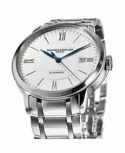Pre-owned Baume Et Mercier Baume & Mercier Classima Automatic Silver Dial Steel Men's Watch 10215