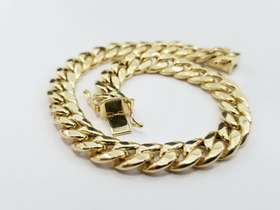 Pre-owned Miami Cuban Men Real 10k Yellow Gold  Link Bracelet 10 Mm 9.5 Inch 10mm Unisex