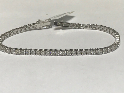 Pre-owned Morris 3.00 Carat Natural Diamond Tennis Bracelet Si 14k White Gold 7'' 73 Stones