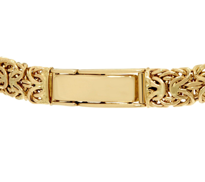 Pre-owned Qvc Domed Polished Mirror Byzantine Quartz Watch Real 14k Yellow Gold