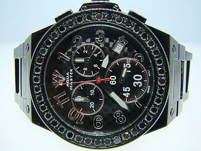 Pre-owned Aqua Master Jojo Joe Rodeo Black Diamond Watch 5.0 Ct