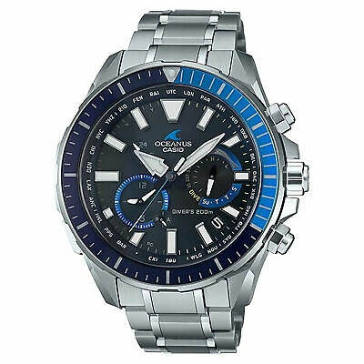Pre-owned Casio Oceanus Ocw-p2000-1ajf Cachalot Diver 200m Titanium Bluetooth Men's Watch