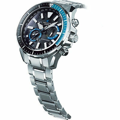 Pre-owned Casio Oceanus Ocw-p2000-1ajf Cachalot Diver 200m Titanium Bluetooth Men's Watch