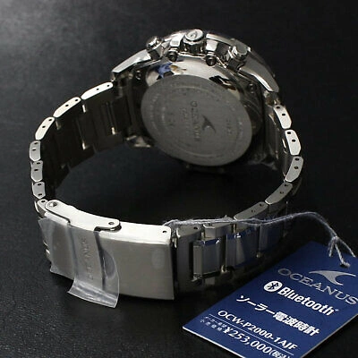 Pre-owned Casio Oceanus Ocw-p2000-1ajf Cachalot Diver 200m Titanium Bluetooth Men's Watch
