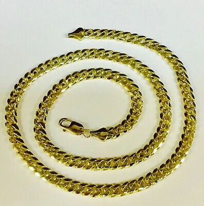 Pre-owned Tex 10kt Solid Yellow Gold Miami Cuban Curb Link 20" 6.7 Mm 54 Grams Chain/necklace In No Stone