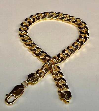 Pre-owned R C I 14k Solid Yellow Gold Mens Miami Cuban Curb Link Chain/bracelet 8.5" 24grams 7mm