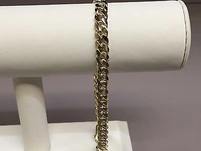 Pre-owned R C I 14k Solid Yellow Gold Mens Miami Cuban Curb Link Chain/bracelet 8.5" 24grams 7mm