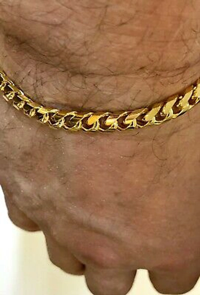 Pre-owned R C I 14k Solid Yellow Gold Mens Miami Cuban Curb Link Chain/bracelet 8.5" 24grams 7mm