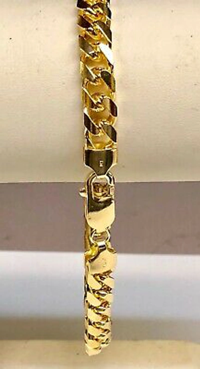 Pre-owned R C I 14k Solid Yellow Gold Mens Miami Cuban Curb Link Chain/bracelet 8.5" 24grams 7mm