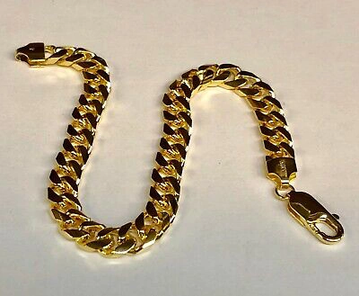 Pre-owned R C I 14k Solid Yellow Gold Mens Miami Cuban Curb Link Chain/bracelet 8.5" 24grams 7mm