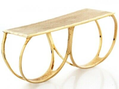 Pre-owned Jackani 10k Or 14k Solid Gold Two Finger Diamond Cut Hip Hop Unisex Ring