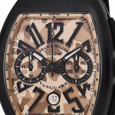 Pre-owned Franck Muller Men's Vanguard Camouflage Beige Dial Chronograph Watch 45cccamsnd