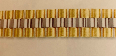Pre-owned R C I 14k Solid Yellow & White Gold 8.5" Rlx Style Link Mens Bracelet 26 Grams 12 Mm