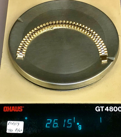 Pre-owned R C I 14k Solid Yellow & White Gold 8.5" Rlx Style Link Mens Bracelet 26 Grams 12 Mm