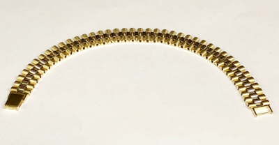 Pre-owned R C I 14k Solid Yellow & White Gold 8.5" Rlx Style Link Mens Bracelet 26 Grams 12 Mm