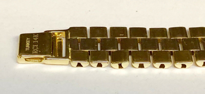 Pre-owned R C I 14k Solid Yellow & White Gold 8.5" Rlx Style Link Mens Bracelet 26 Grams 12 Mm