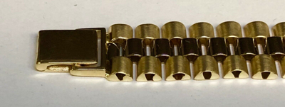 Pre-owned R C I 14k Solid Yellow & White Gold 8.5" Rlx Style Link Mens Bracelet 26 Grams 12 Mm