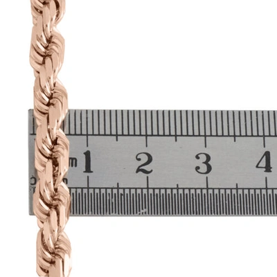 Pre-owned Jfl Diamonds & Timepieces 10k Rose Gold Solid 6mm Diamond Cut Rope Link Chain Shiny Statement Necklace 22"