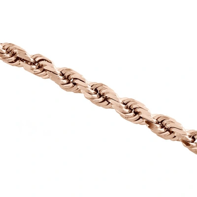 Pre-owned Jfl Diamonds & Timepieces 10k Rose Gold Solid 6mm Diamond Cut Rope Link Chain Shiny Statement Necklace 22"