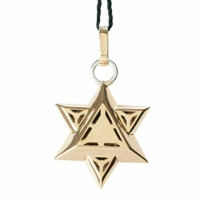 Pre-owned Baraka Men's St281151rodd000047 Rose Gold Diamonds Star Of David Pendant In Rose Gold/white/black
