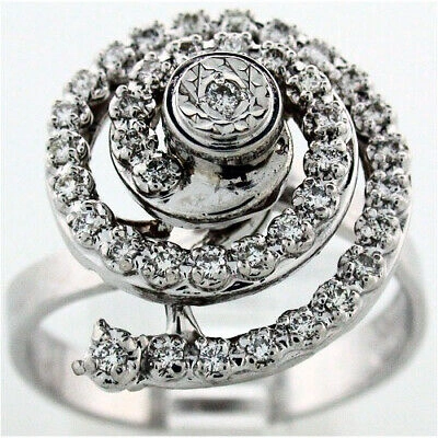 Pre-owned Gems4me Motion Ring 14k Gold And Diamonds Swirling - Fl866 In White/colorless