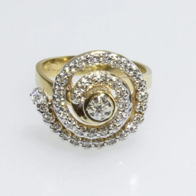 Pre-owned Gems4me Motion Ring 14k Gold And Diamonds Swirling - Fl866 In White/colorless