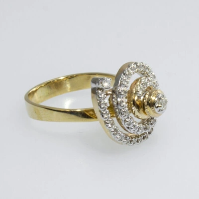 Pre-owned Gems4me Motion Ring 14k Gold And Diamonds Swirling - Fl866 In White/colorless