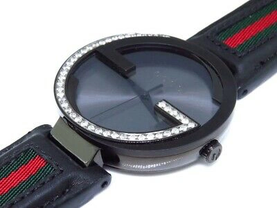 Pre-owned Gucci Mens Black Pvd 42 Mm Xl Interlocking Gg Diamond Watch 1.25  Ct Ya133206 In G-h | ModeSens