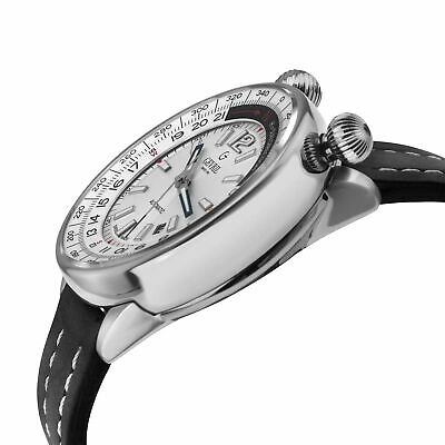 Pre-owned Gevril Men's 48560a Wallabout Solar Compass Swiss Automatic Black Leather Watch