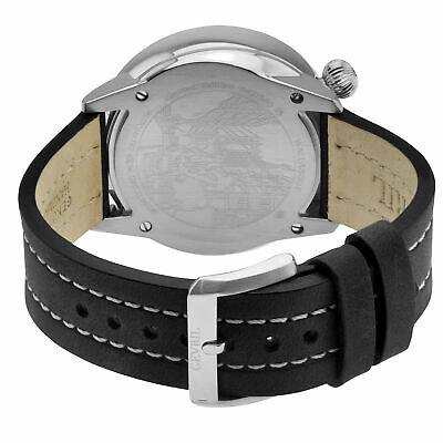 Pre-owned Gevril Men's 48560a Wallabout Solar Compass Swiss Automatic Black Leather Watch
