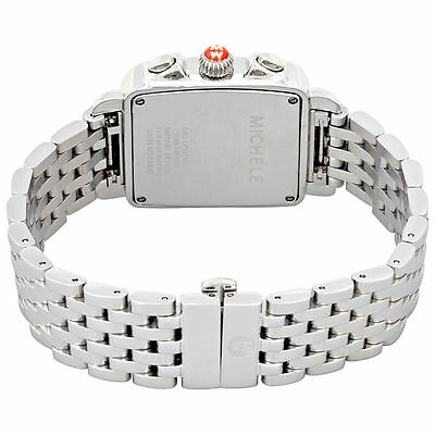 Pre-owned Michele Deco Day Mother Of Pearl Dial Diamond Ladies Watch Mww06a000775 In Silver