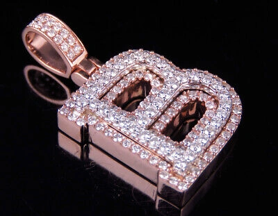 Pre-owned Jewelry Unlimited Custom 3d Letter B Initial Diamond Pendant Charm 10k Two Tone Gold 1.8 Ct 1.5" In G-h