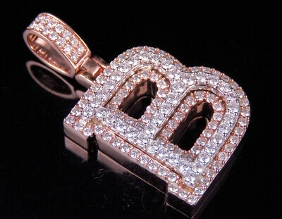 Pre-owned Jewelry Unlimited Custom 3d Letter B Initial Diamond Pendant Charm 10k Two Tone Gold 1.8 Ct 1.5" In G-h