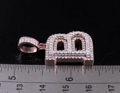 Pre-owned Jewelry Unlimited Custom 3d Letter B Initial Diamond Pendant Charm 10k Two Tone Gold 1.8 Ct 1.5" In G-h