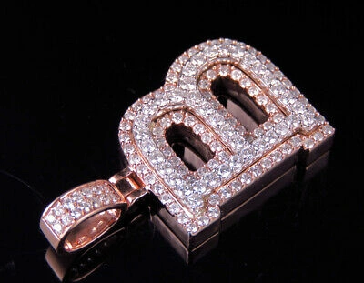 Pre-owned Jewelry Unlimited Custom 3d Letter B Initial Diamond Pendant Charm 10k Two Tone Gold 1.8 Ct 1.5" In G-h