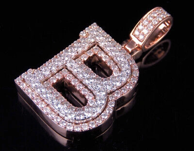 Pre-owned Jewelry Unlimited Custom 3d Letter B Initial Diamond Pendant Charm 10k Two Tone Gold 1.8 Ct 1.5" In G-h