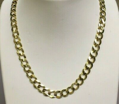 Pre-owned R C I 10k Solid Yellow Gold Comfort Concave Curb Link Chain Necklace 22" 8.2mm 29grams
