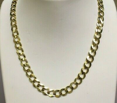 Pre-owned R C I 10k Yellow Gold 22" Solid Comfort Concave Curb Link Chain Necklace 8.2mm 29grams
