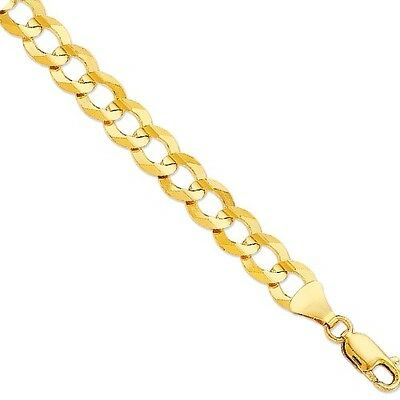 Pre-owned R C I 10k Solid Yellow Gold Comfort Concave Curb Link Chain Necklace 22" 8.2mm 29grams