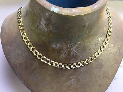 Pre-owned R C I 10k Solid Yellow Gold Comfort Concave Curb Link Chain Necklace 22" 8.2mm 29grams