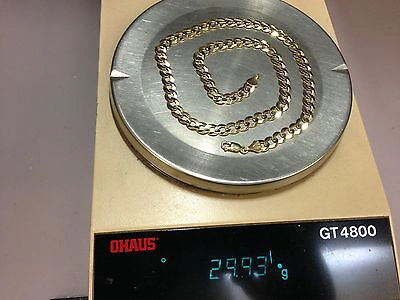 Pre-owned R C I 10k Solid Yellow Gold Comfort Concave Curb Link Chain Necklace 22" 8.2mm 29grams