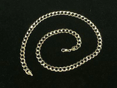 Pre-owned R C I 10k Solid Yellow Gold Comfort Concave Curb Link Chain Necklace 22" 8.2mm 29grams