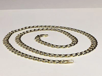 Pre-owned R C I 10k Solid Yellow Gold Comfort Concave Curb Link Chain Necklace 22" 8.2mm 29grams